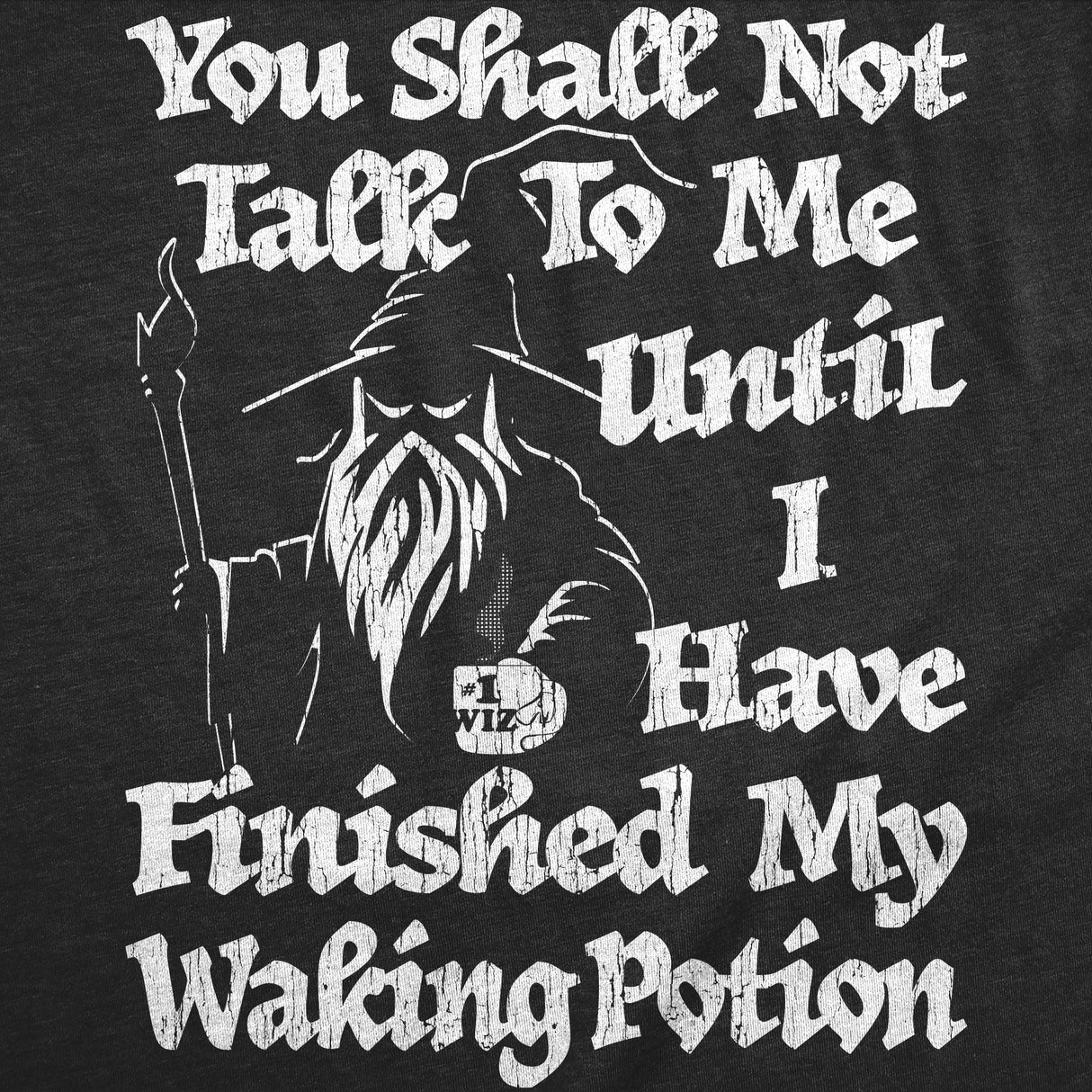 Womens Funny T Shirts You Shall Not Talk to Me Until I Have Finished My Waking Potion Coffee Tee for Ladies