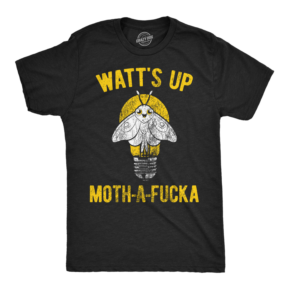 Mens Funny T Shirts Watts Up Moth A Fucka Sarcastic Graphic Novelty Tee for Men