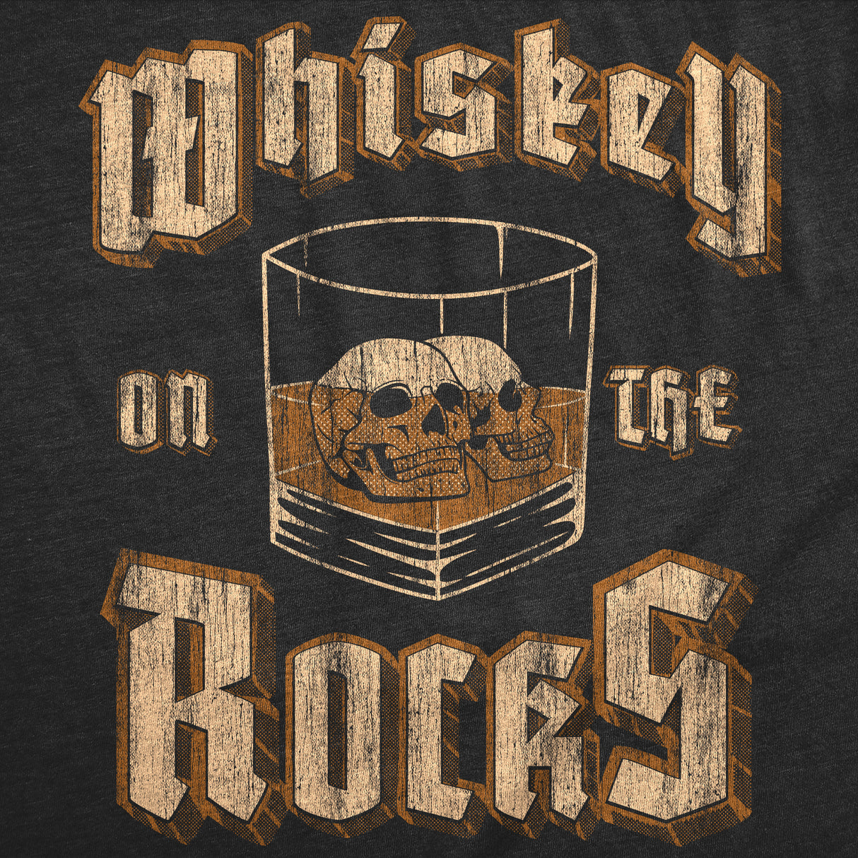 Mens Funny T Shirts Whiskey On The Rocks Sarcastic Drinking Graphic Novelty Tee for Men