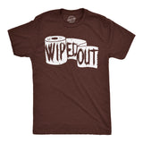 Mens Funny T Shirts Wiped Out Sarcastic Toilet Paper Graphic Novelty Tee for Men