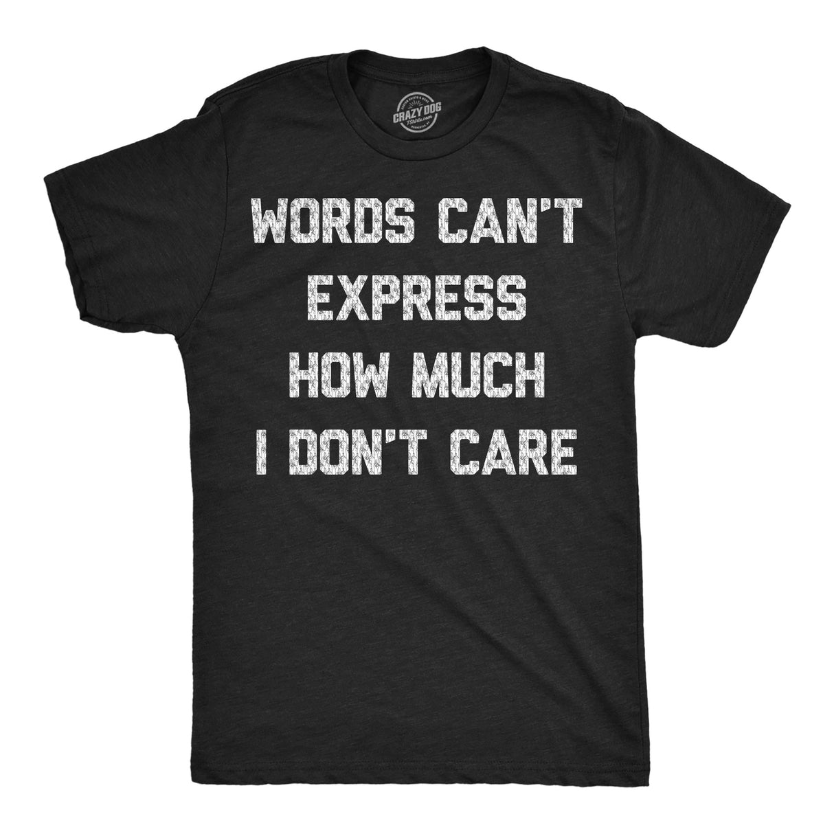 Mens Funny T Shirts Words Cant Express How Much I Dont Care Sarcastic Graphic Novelty Tee for Men