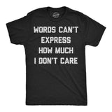 Mens Funny T Shirts Words Cant Express How Much I Dont Care Sarcastic Graphic Novelty Tee for Men