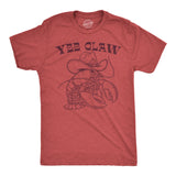 Mens Funny T Shirts Yee Claw Sarcastic Lobster Graphic Novelty Tee for Men