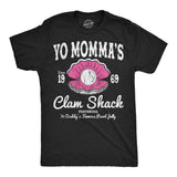 Mens Funny T Shirts Yo Mommas Clam Shack Sarcastic Restaurant Graphic Novelty Tee for Men