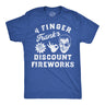 Mens Funny T Shirts 4 Finger Franks Discount Fireworks Sarcastic Fourth Of July Graphic Novelty Tee for Men