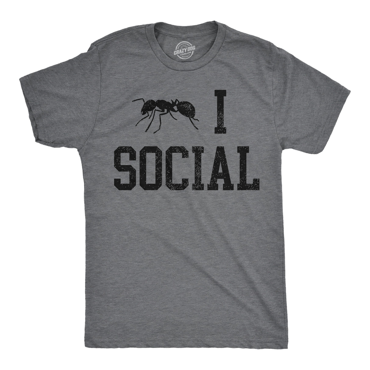 Mens Funny T Shirts Ant I Social Sarcastic Introverted Graphic Novelty Tee for Men