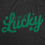 Womens Funny T Shirts A Wee Bit Lucky Sarcastic St Patricks Day Graphic Tee For Ladies