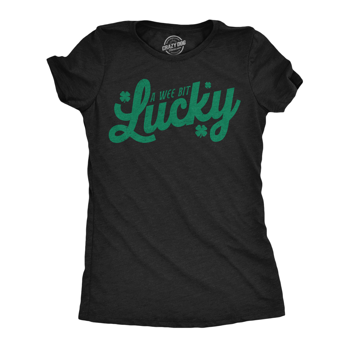 Womens Funny T Shirts A Wee Bit Lucky Sarcastic St Patricks Day Graphic Tee For Ladies