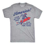 Mens Funny T Shirts America Land of the Hee and Home of the Haw Fourth Of July Tee for Men