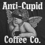 Womens Funny T Shirts Anti Cupid Coffee Co Sarcastic Valentines Day Caffeine Lovers Tee For Ladies