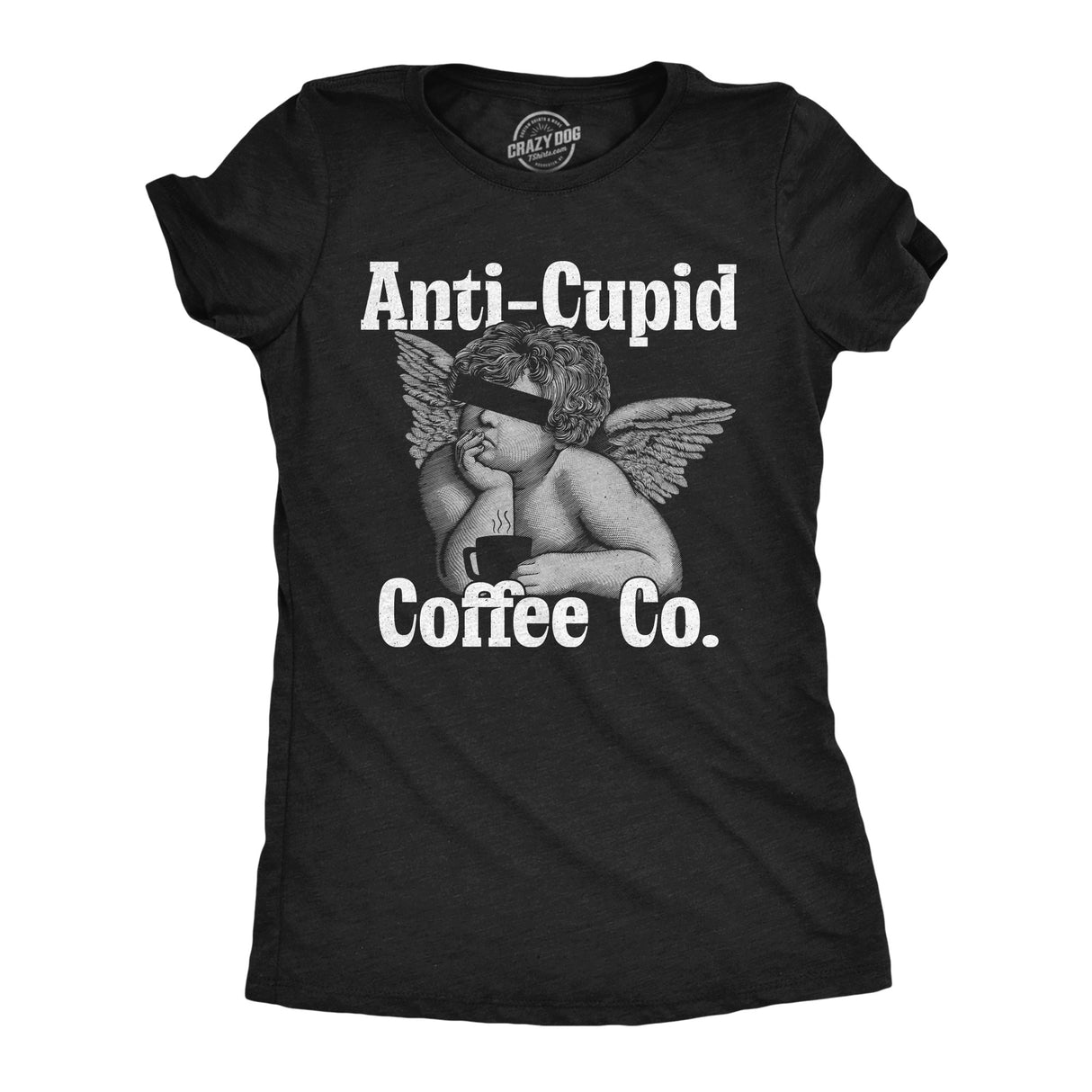 Womens Funny T Shirts Anti Cupid Coffee Co Sarcastic Valentines Day Caffeine Lovers Tee For Ladies