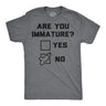 Mens Funny T Shirts Are You Immature Sarcastic Dick Joke Graphic Novelty Tee for Men