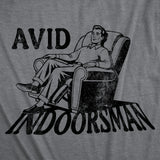 Mens Funny T Shirts Avid Indoorsman Sarcastic Introverted Graphic Novelty Tee for Men
