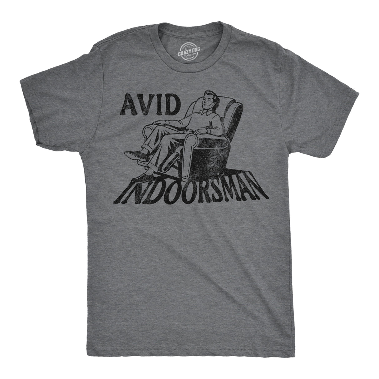 Mens Funny T Shirts Avid Indoorsman Sarcastic Introverted Graphic Novelty Tee for Men