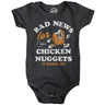 Bad News For Chicken Nuggets Baby Bodysuit Funny Sarcastic Graphic Novelty Jumper For Infants