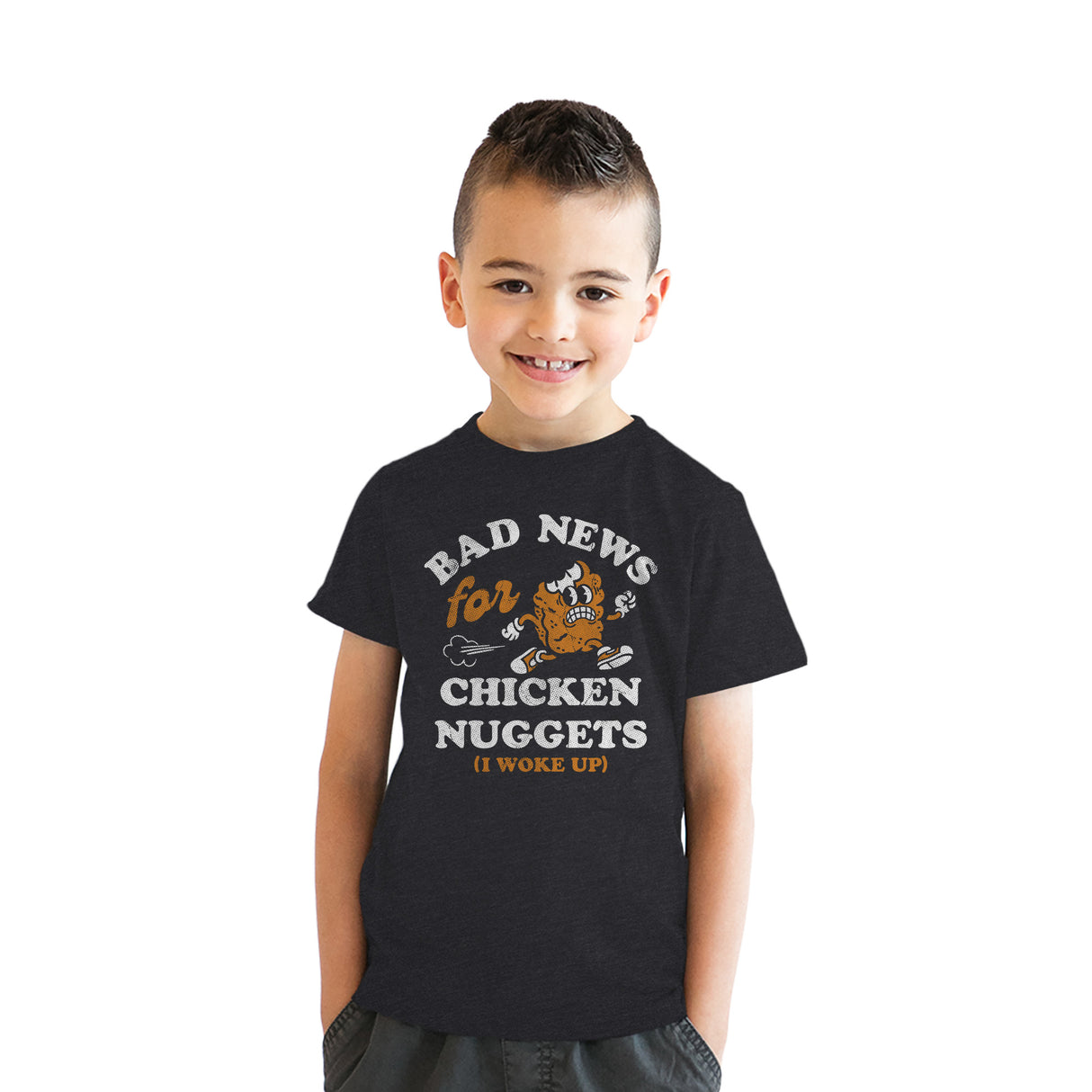 Youth Funny T Shirts Bad News For Chicken Nuggets Sarcastic Graphic Novelty Tee For Kids