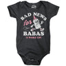 Bad News For Babas Baby Bodysuit Funny Sarcastic Graphic Novelty Jumper For Infants