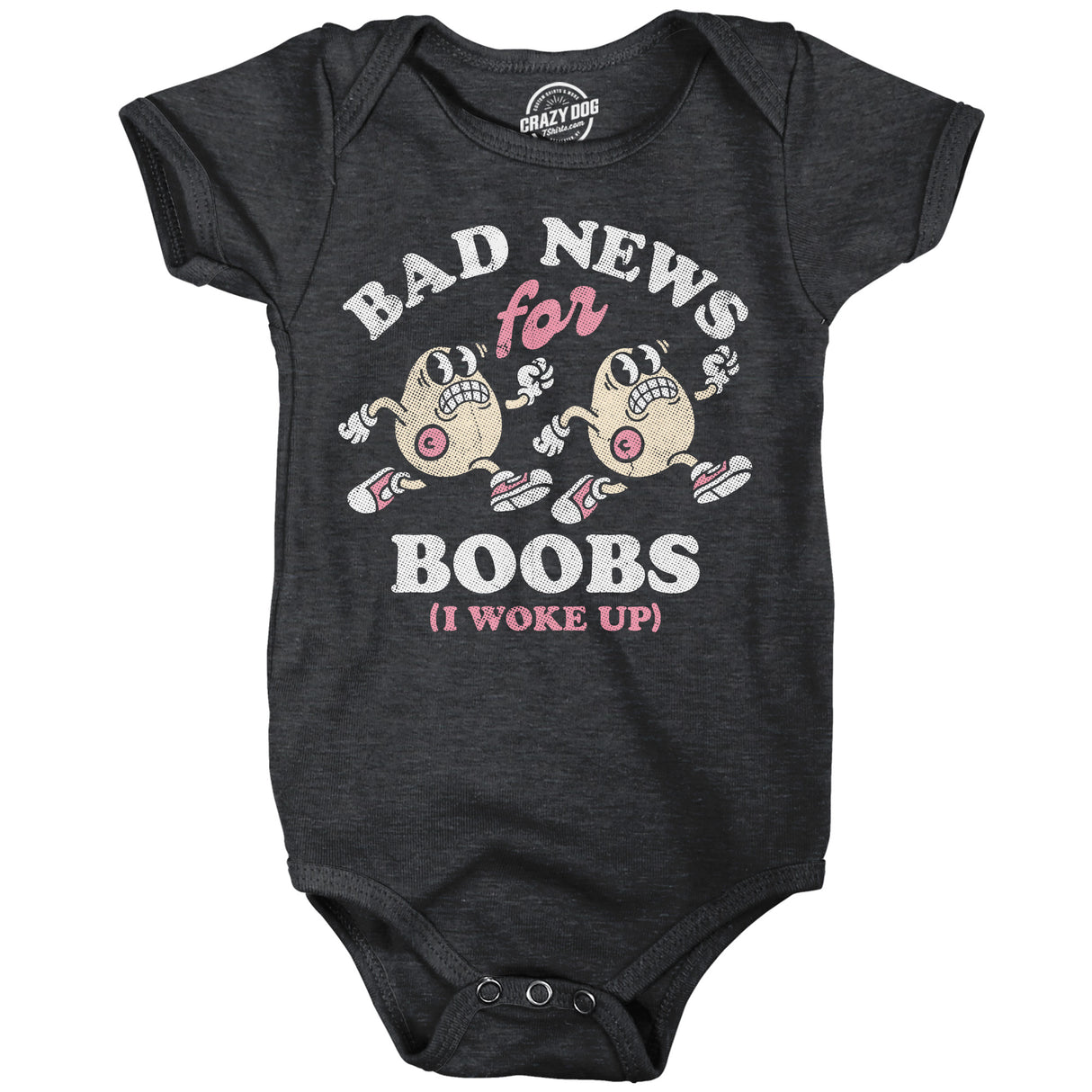 Bad News For Boobs I Woke Up Baby Bodysuit Funny Sarcastic Graphic Novelty Jumper For Infants