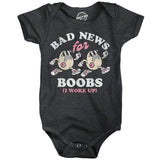 Bad News For Boobs I Woke Up Baby Bodysuit Funny Sarcastic Graphic Novelty Jumper For Infants