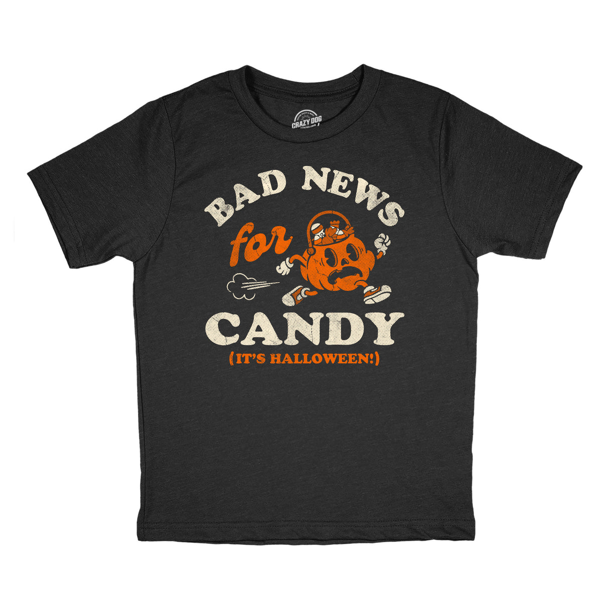 Youth Funny T Shirts Bad News For Candy Its Halloween Sarcastic Graphic Novelty Tee For Kids