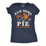Mens Funny T Shirts Bad News For Pie Sarcastic Thanksgiving Graphic Novelty Tee For Men