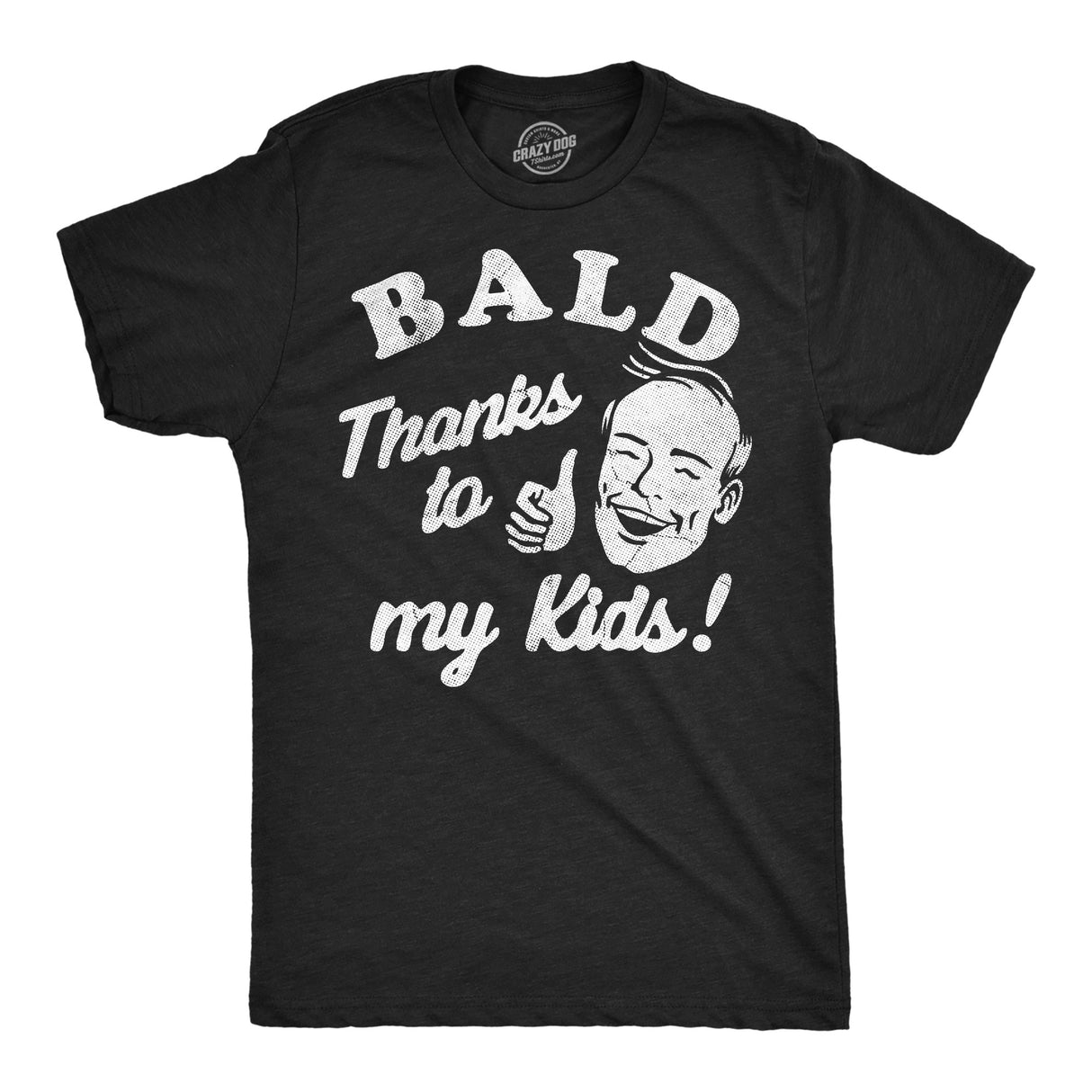 Mens Funny T Shirts Bald Thanks to My Kids Sarcastic Graphic Novelty Tee for Men