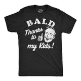Mens Funny T Shirts Bald Thanks to My Kids Sarcastic Graphic Novelty Tee for Men