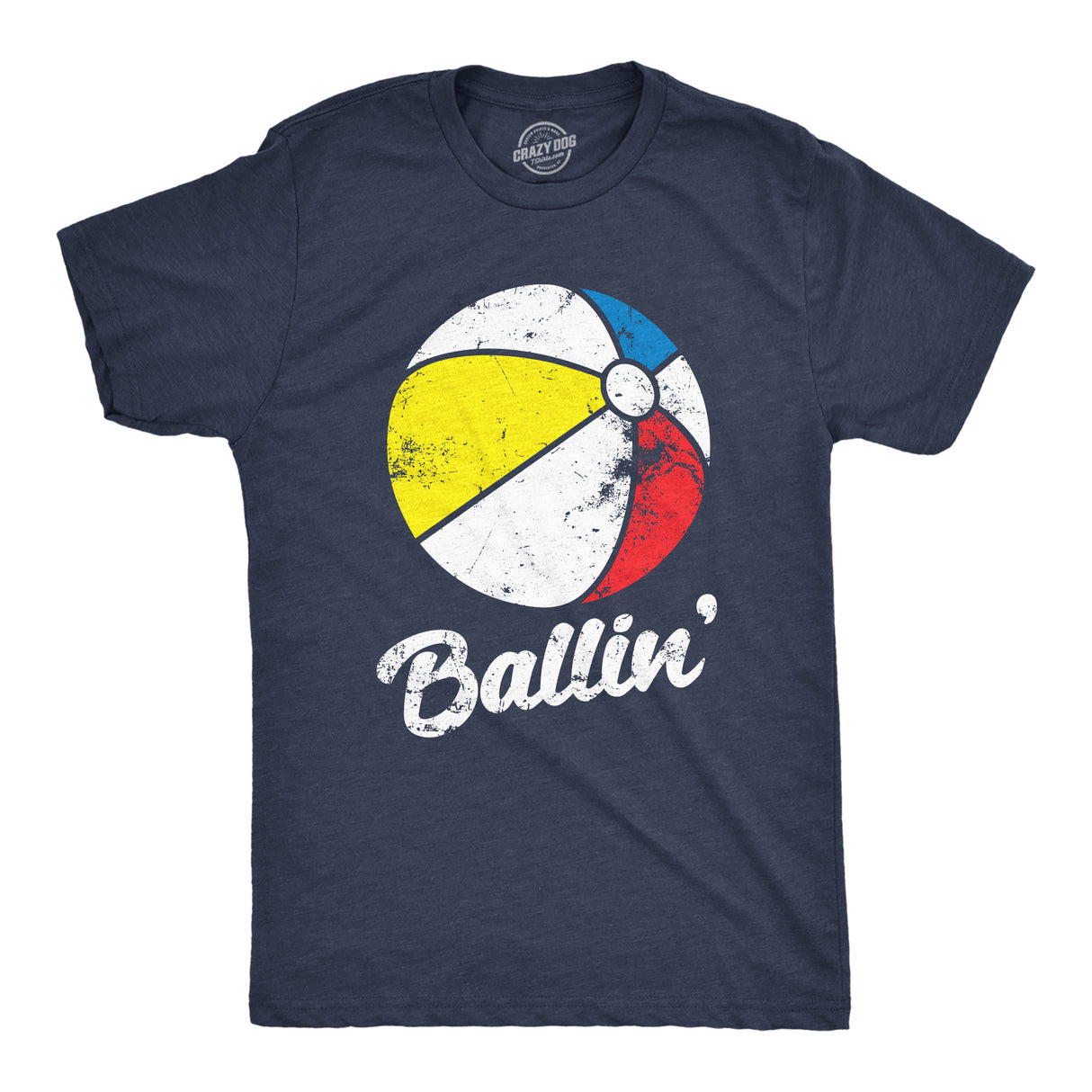 Mens Funny T Shirts Ballin Sarcastic Beach Ball Graphic Novelty Vacation Tee For Men