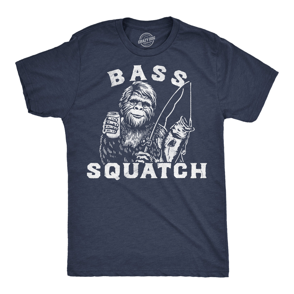 Mens Funny T Shirts Bass Squatch Sarcastic Bigfoot Fishing Graphic Novelty Tee for Men