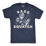 Mens Funny T Shirts Bass Squatch Sarcastic Bigfoot Fishing Graphic Novelty Tee for Men