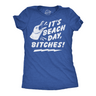 Womens Funny T Shirts Its Beach Day Bitches Sarcastic Seagull Graphic Novelty Tee for Ladies