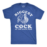 Mens Funny T Shirts Biggest Cock At The State Fair Sarcastic Rooster Graphic Novelty Tee For Men