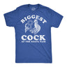 Mens Funny T Shirts Biggest Cock At The State Fair Sarcastic Rooster Graphic Novelty Tee For Men