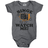 Binge Watch Me Baby Bodysuit Funny Sarcastic TV Graphic Novelty Jumper for Infants