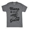 Mens Funny T Shirts Blame It On The Goose Sarcastic Geese Graphic Novelty Tees for Men