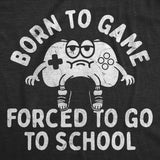 Youth Funny T Shirts Born to Game Forced to Go to School Sarcastic Graphic Novelty Tee for Young Kids