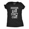 Womens Funny T Shirts Broom Hair Dont Care Sarcastic Halloween Graphic Novelty Witch Tee For Ladies