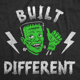 Mens Funny T Shirts Built Different Sarcastic Frankenstein Graphic Novelty Halloween Tee For Men