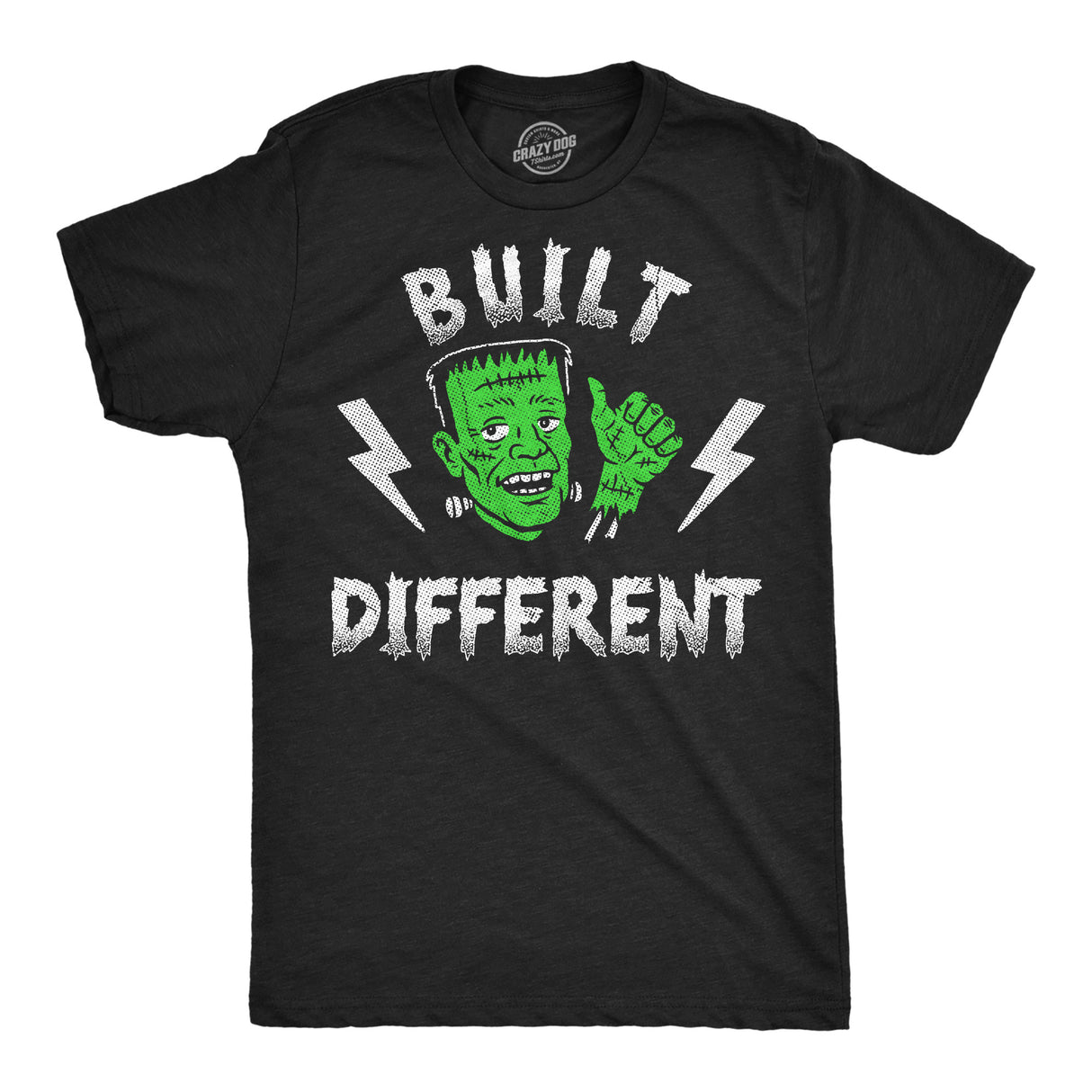Mens Funny T Shirts Built Different Sarcastic Frankenstein Graphic Novelty Halloween Tee For Men