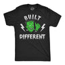 Mens Funny T Shirts Built Different Sarcastic Frankenstein Graphic Novelty Halloween Tee For Men
