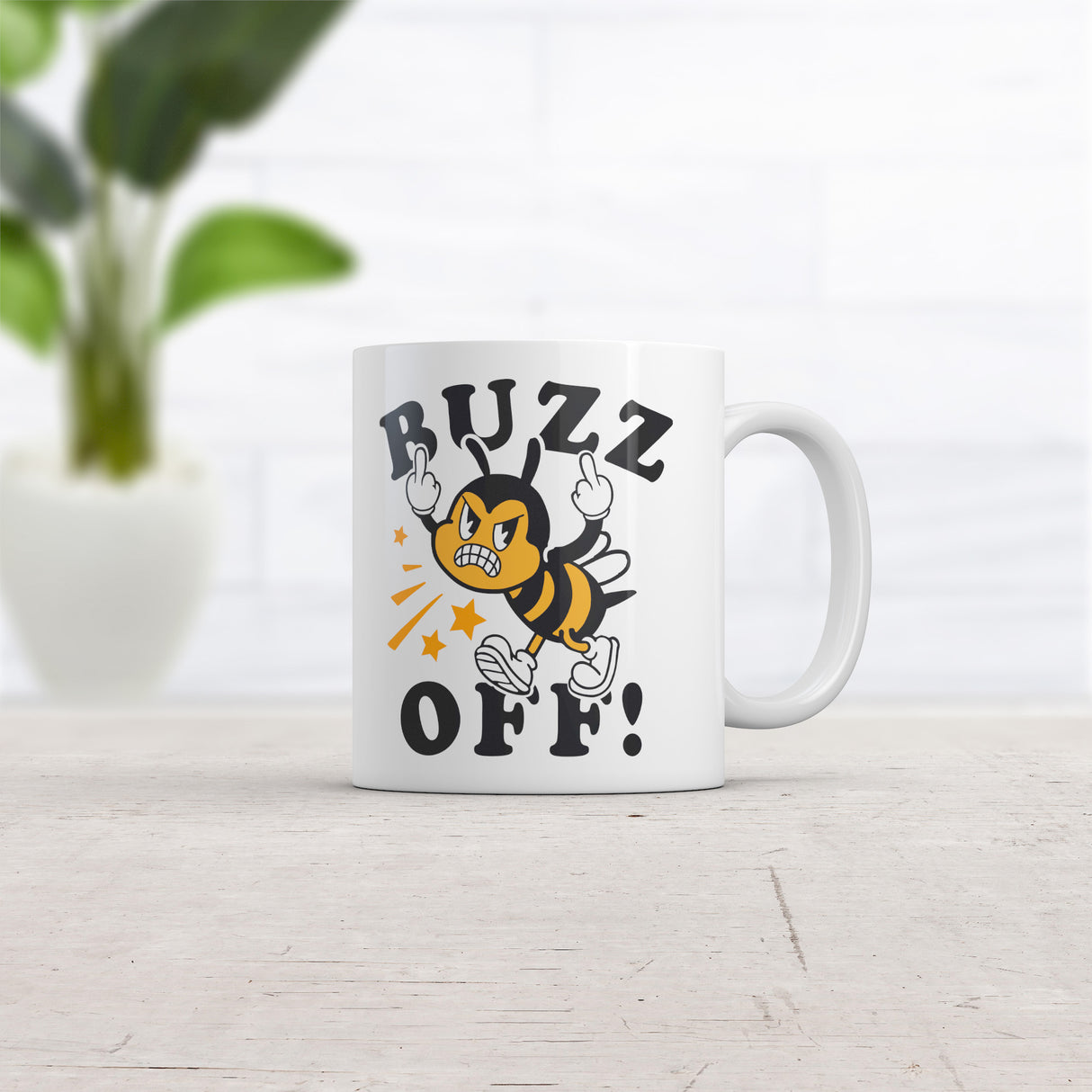 Buzz Off Mug Funny Sarcastic Bee Graphic Novelty Coffee Cup-11oz