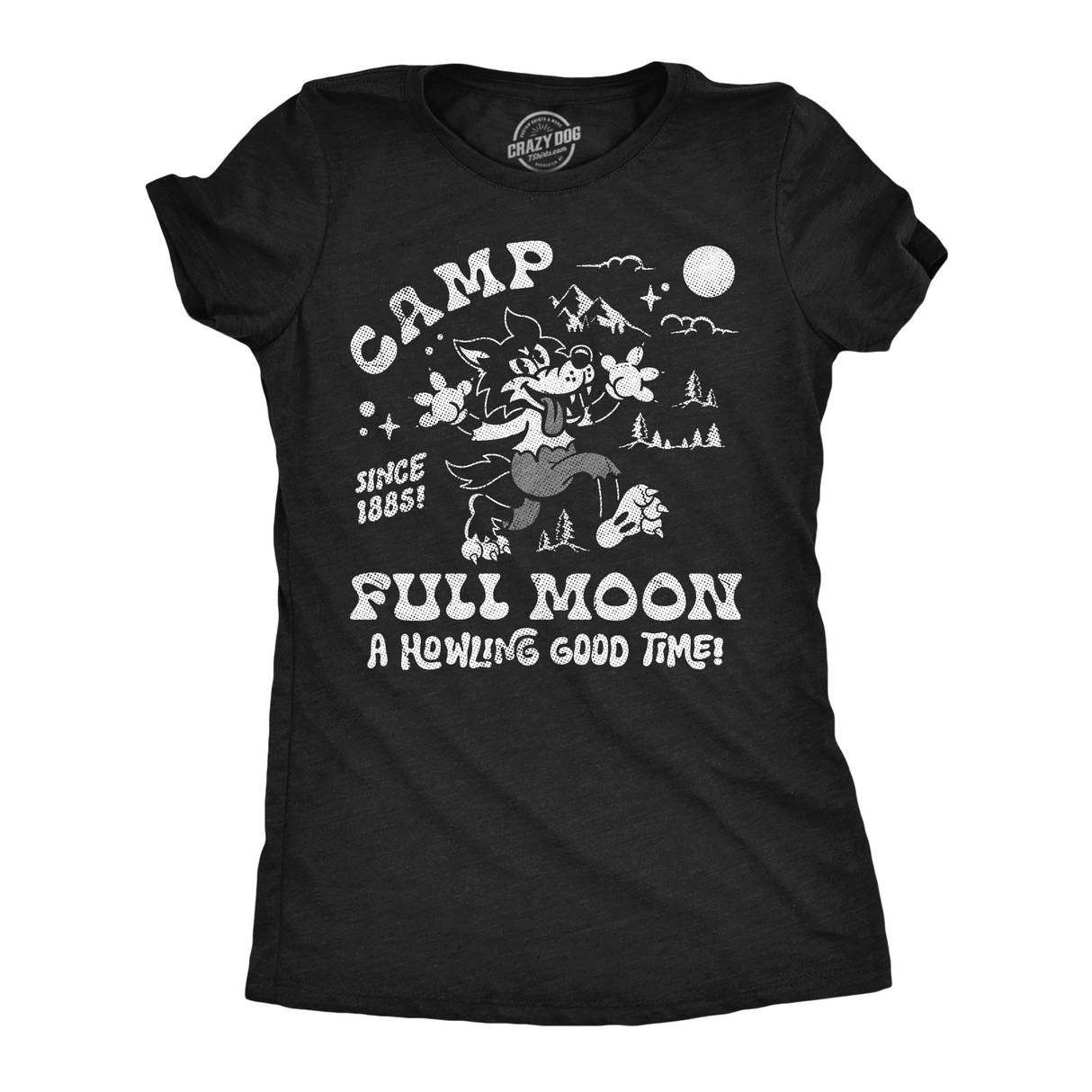 Womens Funny T Shirts Camp Full Moon Sarcastic Halloween Graphic Novelty Tee For Ladies