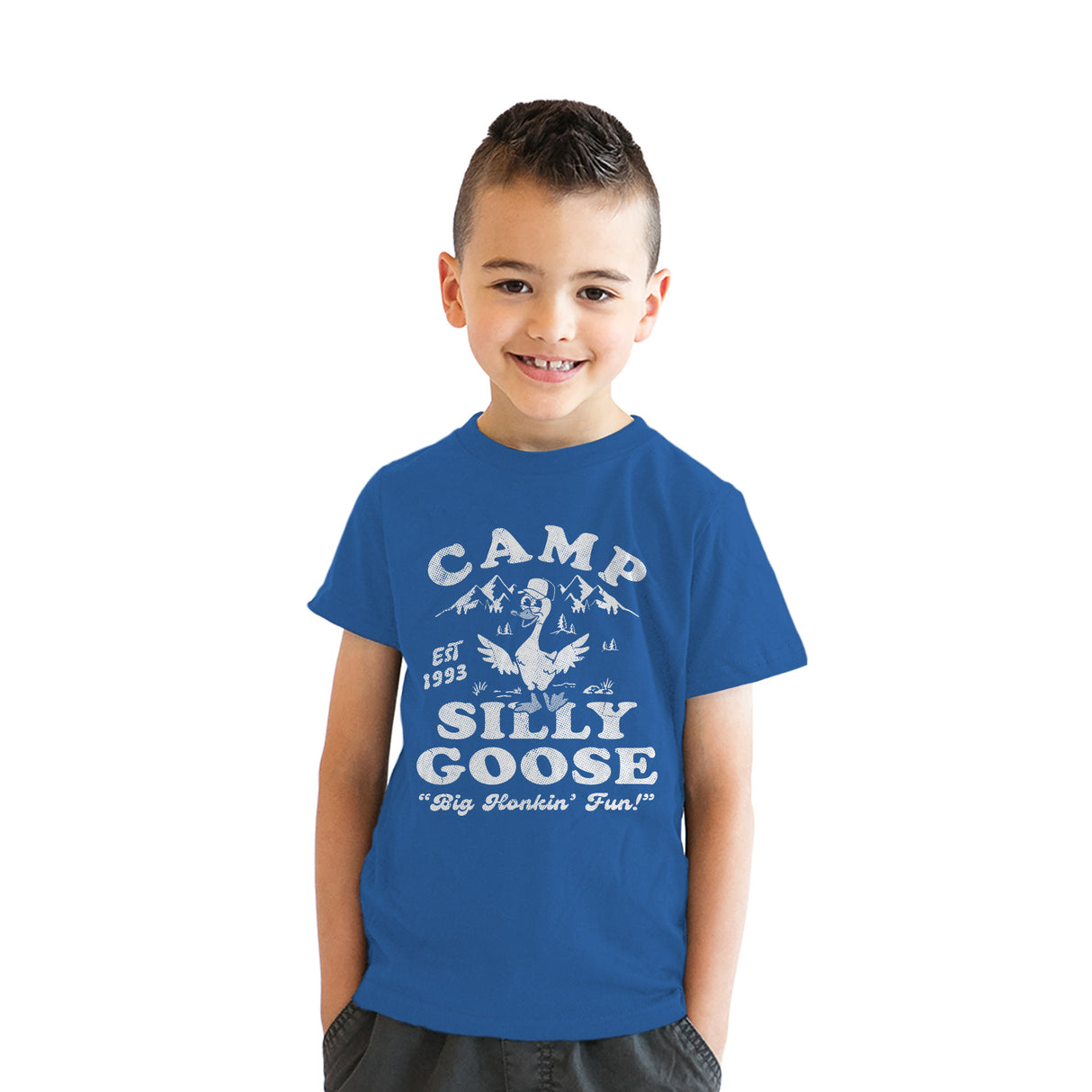 Youth Funny T Shirts Camp Silly Goose Sarcastic Nature Graphic Novelty Tee for Kids