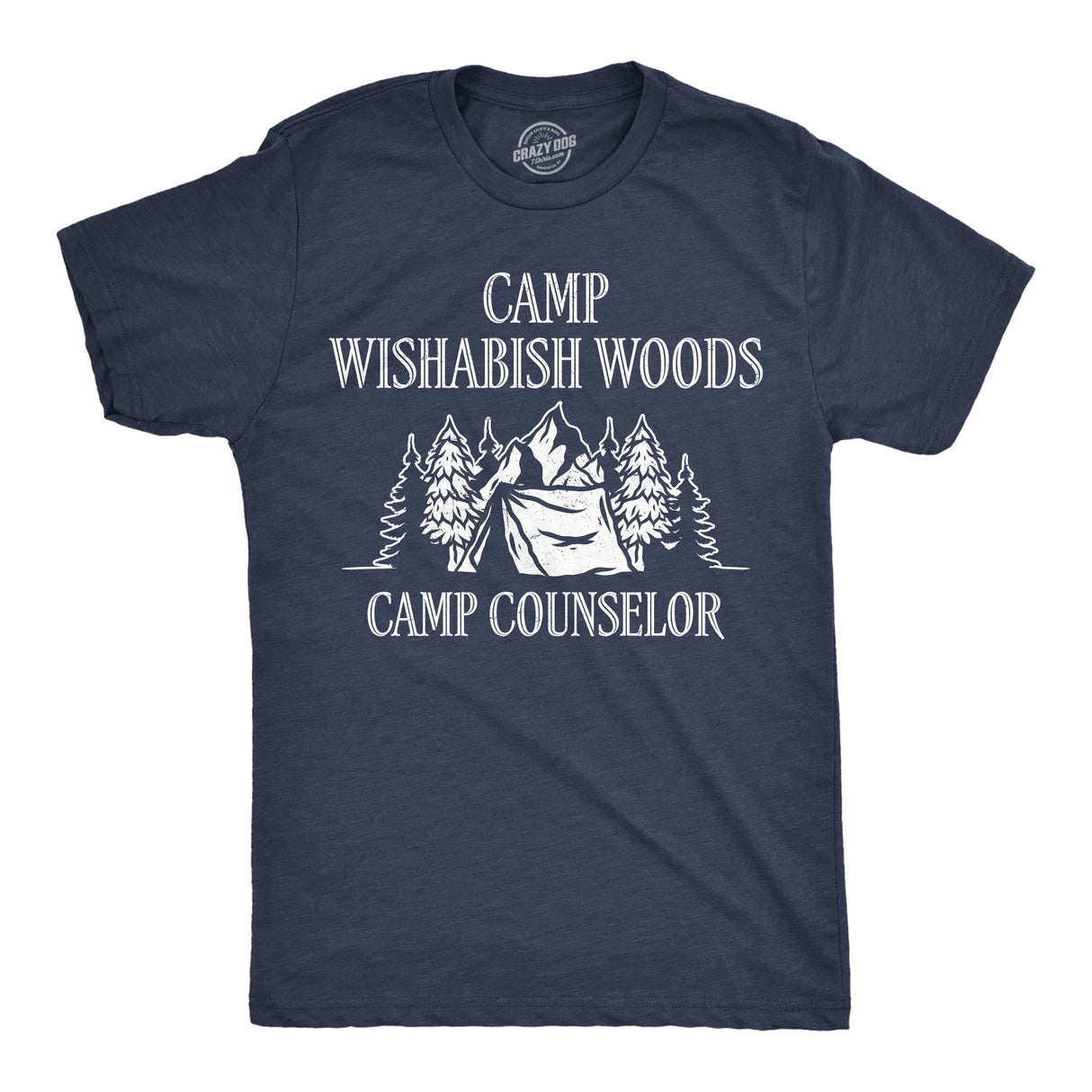 Mens Funny T Shirts Camp Wishabish Woods Sarcastic Camping Graphic Novelty Tee for Men