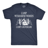 Mens Funny T Shirts Camp Wishabish Woods Sarcastic Camping Graphic Novelty Tee for Men