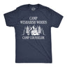 Mens Funny T Shirts Camp Wishabish Woods Sarcastic Camping Graphic Novelty Tee for Men