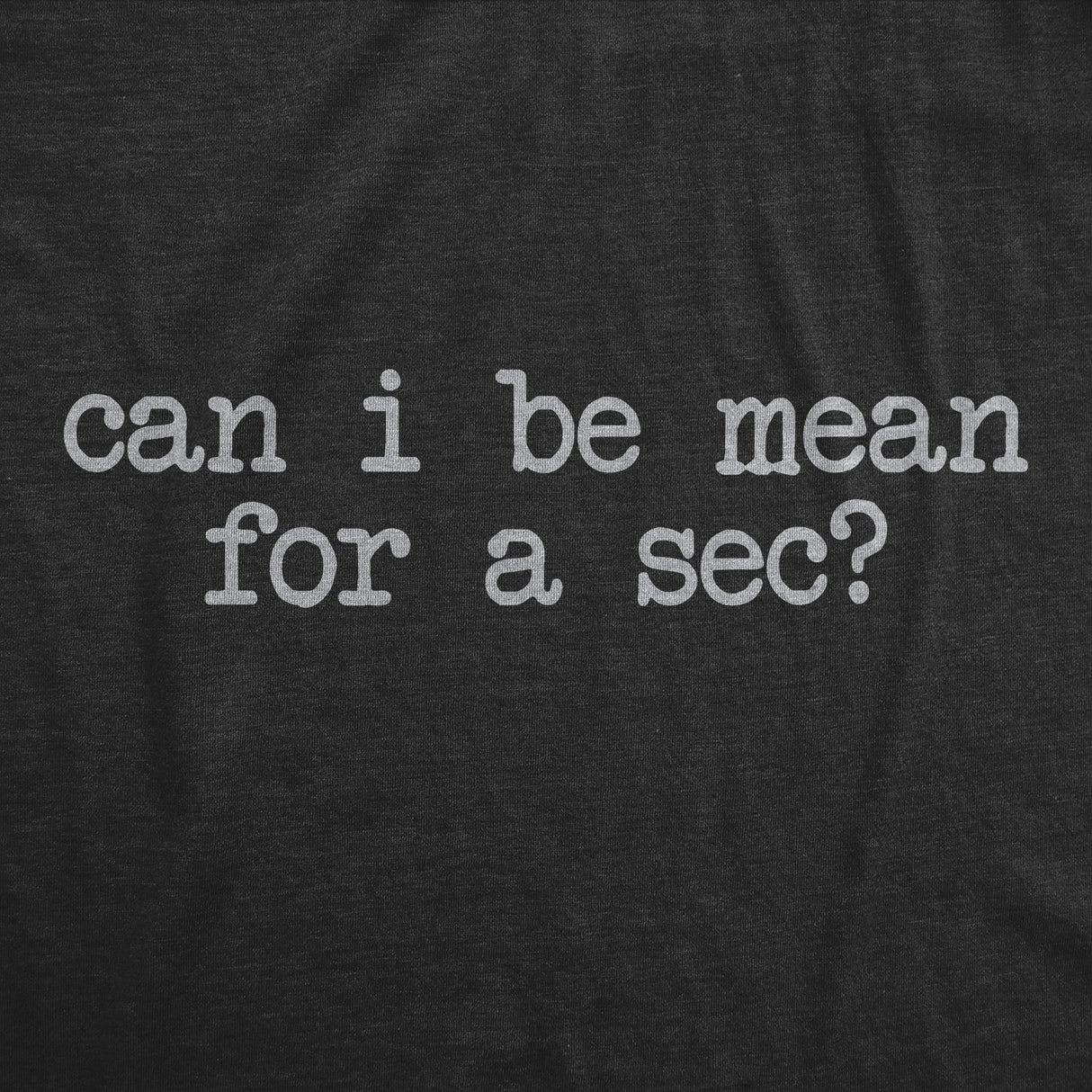 Mens Funny T Shirts Can I Be Mean for A Sec Sarcastic Graphic Novelty Tee for Men