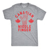Mens Funny T Shirts Canadian Middle Finger Sarcastic Snow Gloves Graphic Novelty Tee for Men