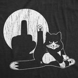 Mens Funny T Shirts Cat Middle Finger Shadow Puppet Show Sarcastic Graphic Novelty Tee for Men