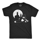 Mens Funny T Shirts Cat Middle Finger Shadow Puppet Show Sarcastic Graphic Novelty Tee for Men